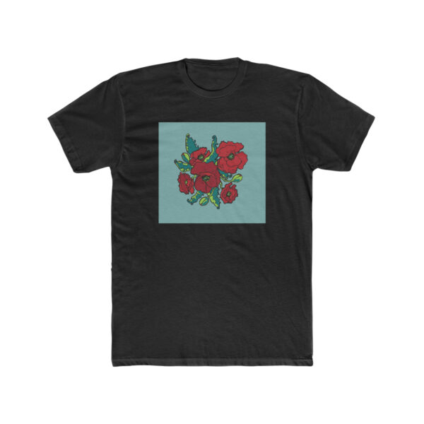 Red Poppies- Unisex Cotton Crew Tee - Image 2