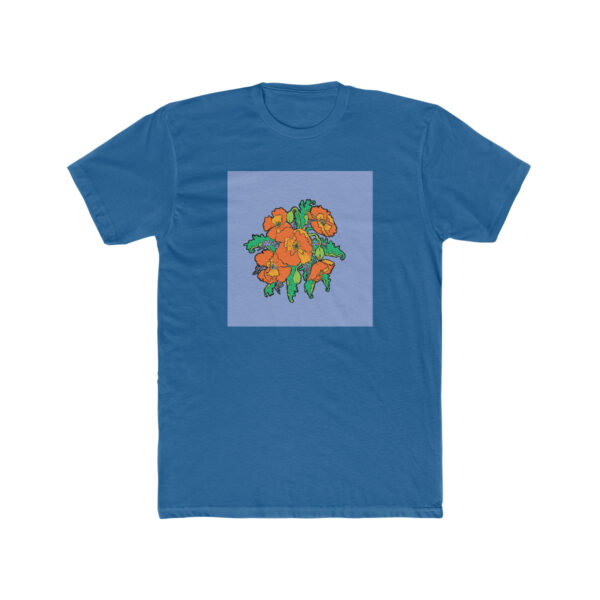 Orange Poppies With Forget Me Nots-  Unisex Cotton Crew Tee - Image 7