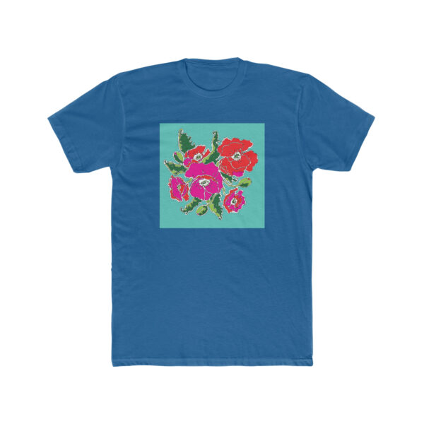 Mod Red and Hot Pink Poppies-  Unisex Cotton Crew Tee - Image 9