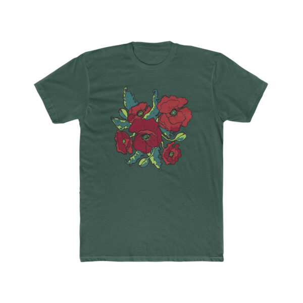 Lush Red Poppies -  Unisex Cotton Crew Tee - Image 6