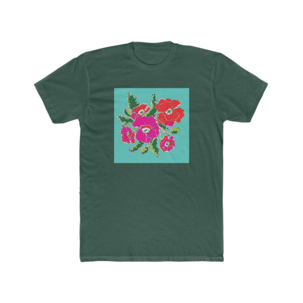 Mod Red and Hot Pink Poppies-  Unisex Cotton Crew Tee - Image 6