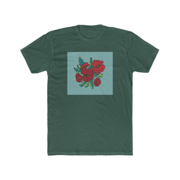 Red Poppies- Unisex Cotton Crew Tee - Image 6