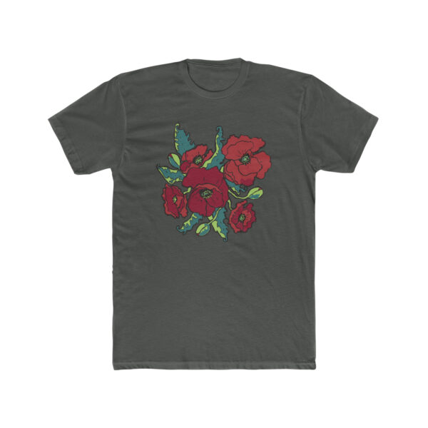 Lush Red Poppies -  Unisex Cotton Crew Tee - Image 5