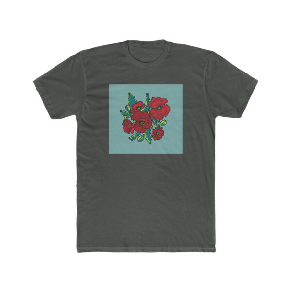 Red Poppies- Unisex Cotton Crew Tee - Image 5