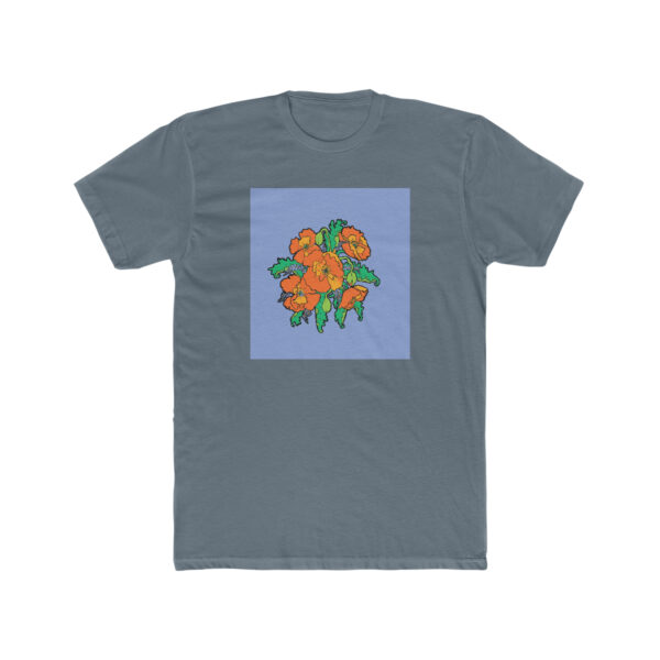 Orange Poppies With Forget Me Nots-  Unisex Cotton Crew Tee - Image 6