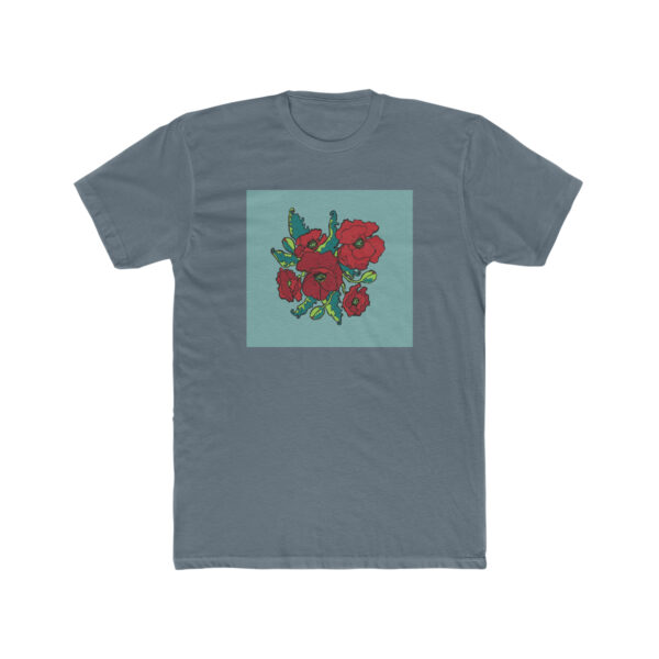 Red Poppies- Unisex Cotton Crew Tee - Image 7