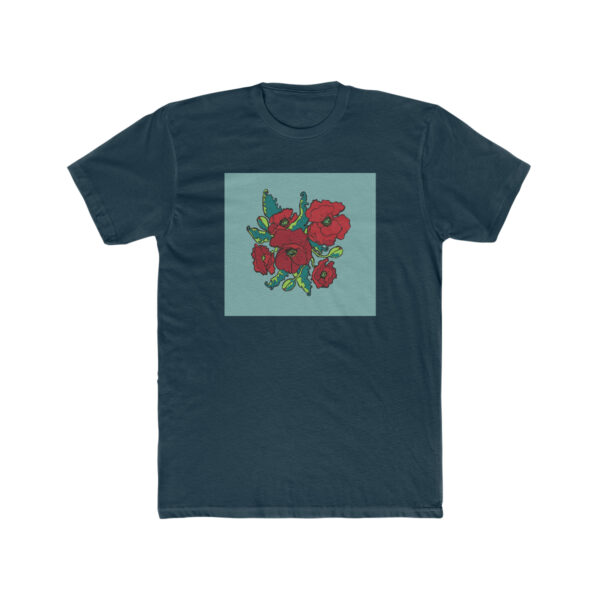 Red Poppies- Unisex Cotton Crew Tee - Image 8