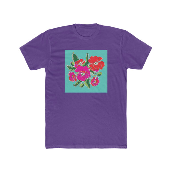 Mod Red and Hot Pink Poppies-  Unisex Cotton Crew Tee - Image 10