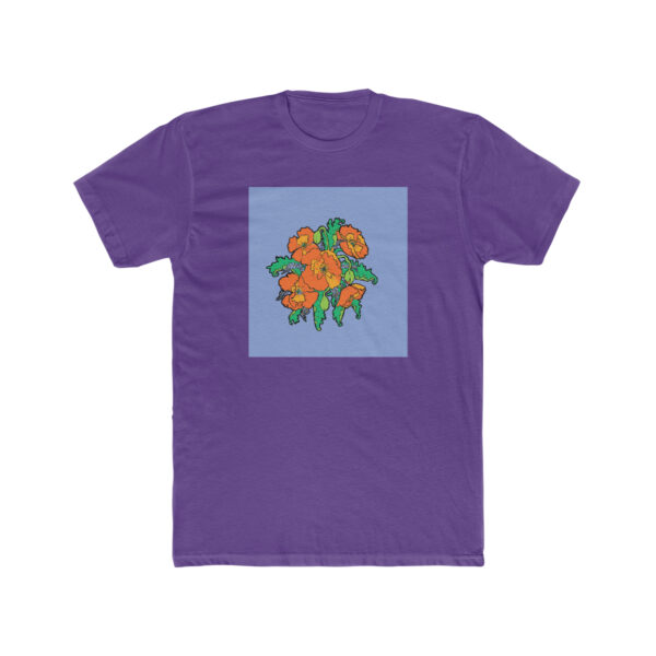 Orange Poppies With Forget Me Nots-  Unisex Cotton Crew Tee - Image 8