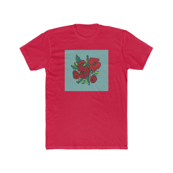 Red Poppies- Unisex Cotton Crew Tee - Image 9