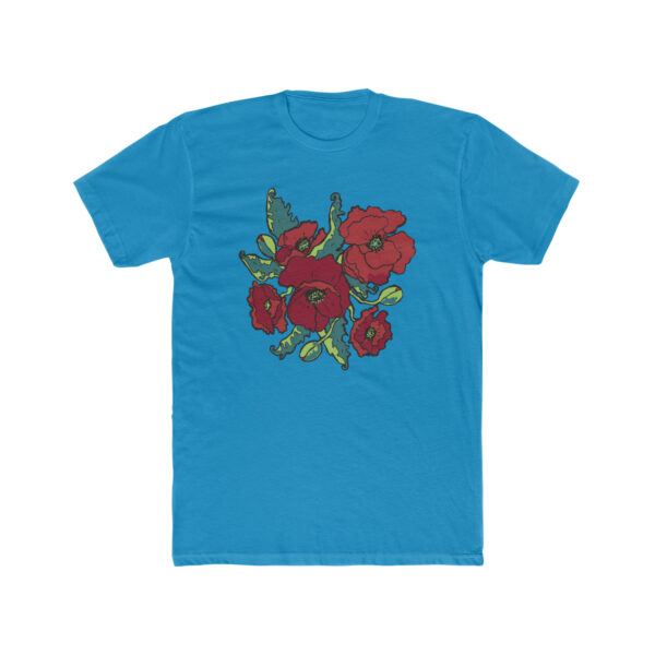 Lush Red Poppies -  Unisex Cotton Crew Tee - Image 9