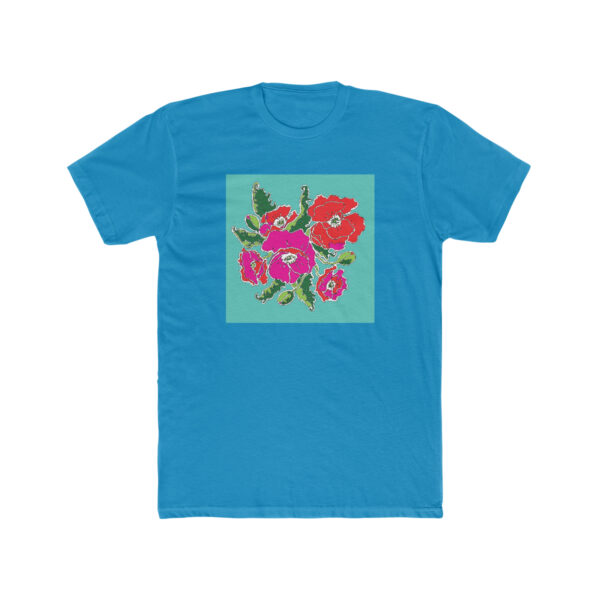 Mod Red and Hot Pink Poppies-  Unisex Cotton Crew Tee - Image 8