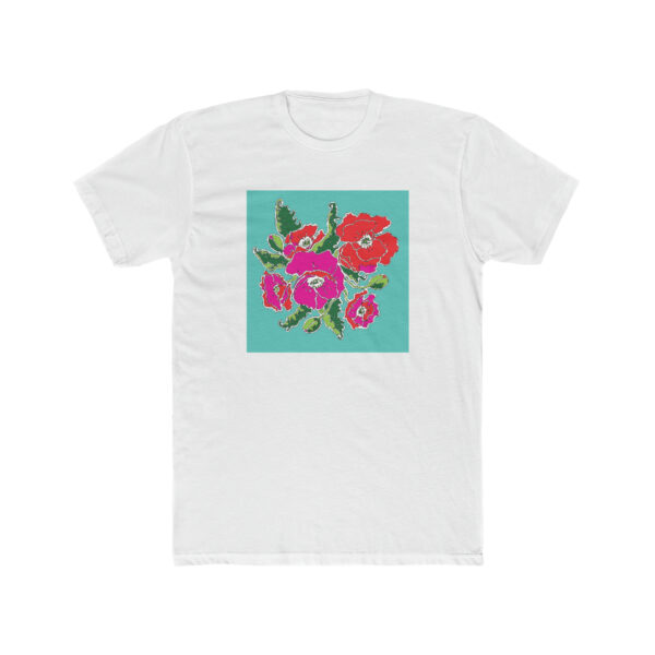 Mod Red and Hot Pink Poppies-  Unisex Cotton Crew Tee