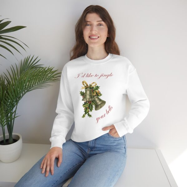 I'd Like to Jingle Your Bells- Unisex Heavy Blend™ Crewneck Sweatshirt - Image 6