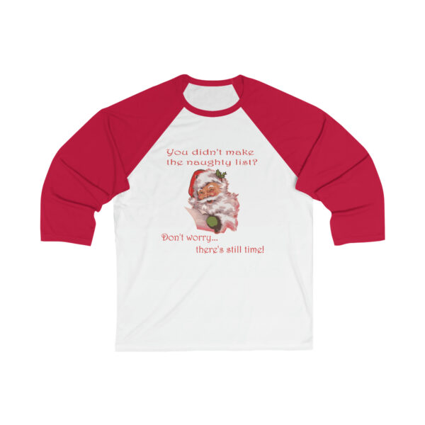 Naughty List- Unisex 34 Sleeve Baseball Tee - Image 2