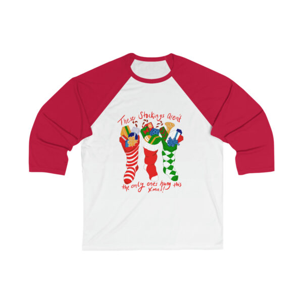 Hung Like A Stocking- Unisex 34 Sleeve Baseball Tee - Image 2