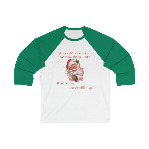 Naughty List- Unisex 34 Sleeve Baseball Tee