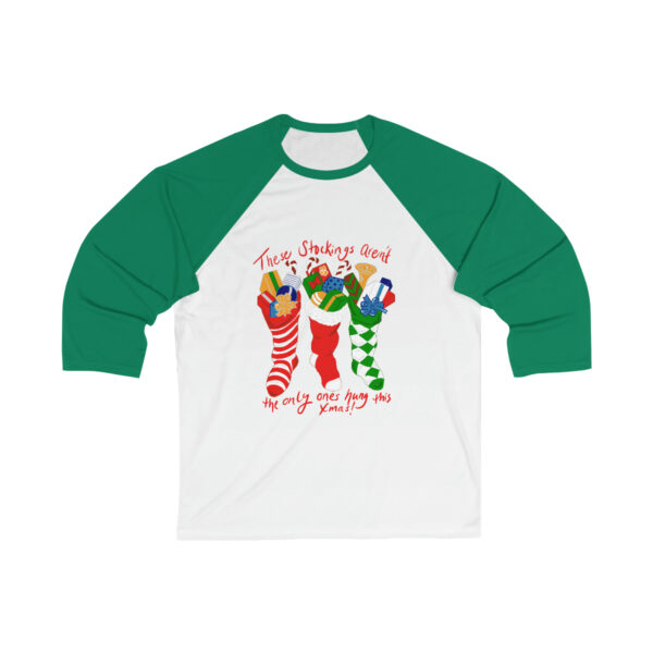 Hung Like A Stocking- Unisex 34 Sleeve Baseball Tee