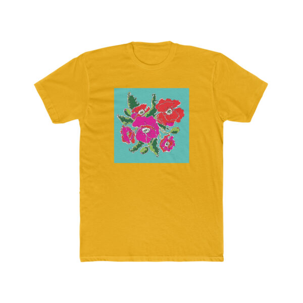 Mod Red and Hot Pink Poppies-  Unisex Cotton Crew Tee - Image 5