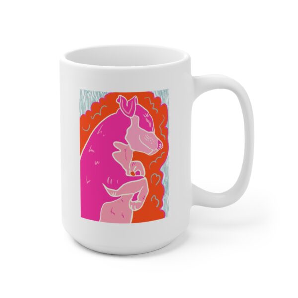 Sleepy Weenie- Pink - White Ceramic Mug 15oz - Image 3