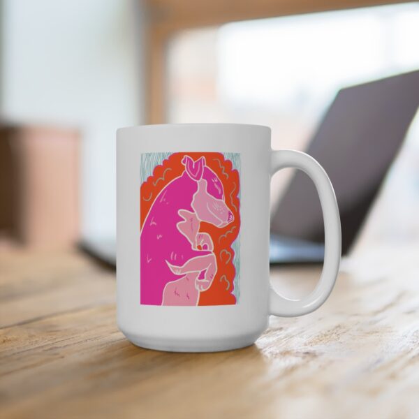 Sleepy Weenie- Pink - White Ceramic Mug 15oz - Image 4