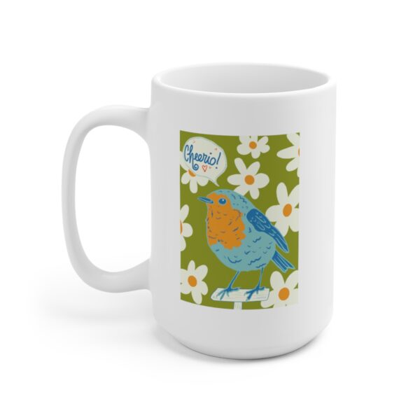 Cheerio! English Robin- - White Ceramic Mug 15oz