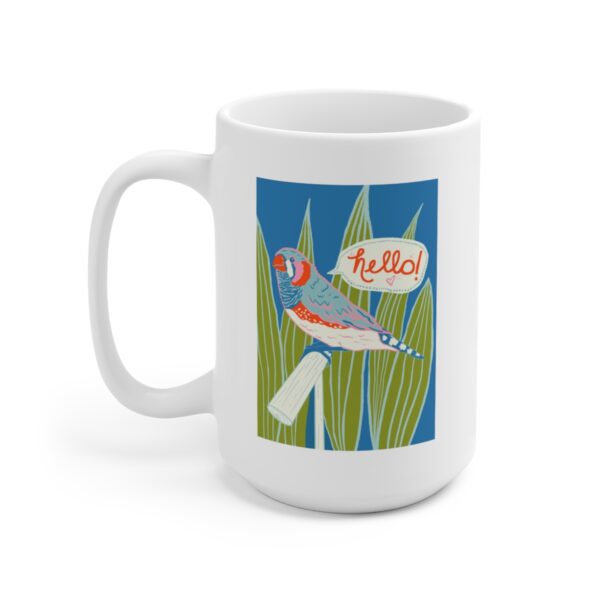 Hello! Zebra Finch - White Ceramic Mug 15oz