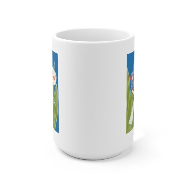 Hello! Zebra Finch - White Ceramic Mug 15oz - Image 2