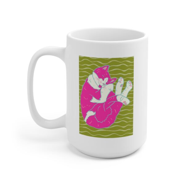 Sleeping kitty - White Ceramic Mug 15oz