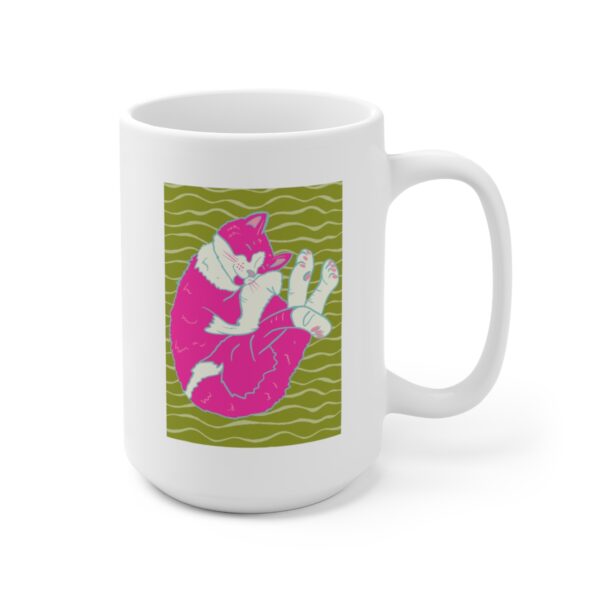 Sleeping kitty - White Ceramic Mug 15oz - Image 3