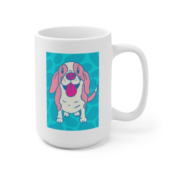 Pink Beagle - White Ceramic Mug 15oz - Image 3