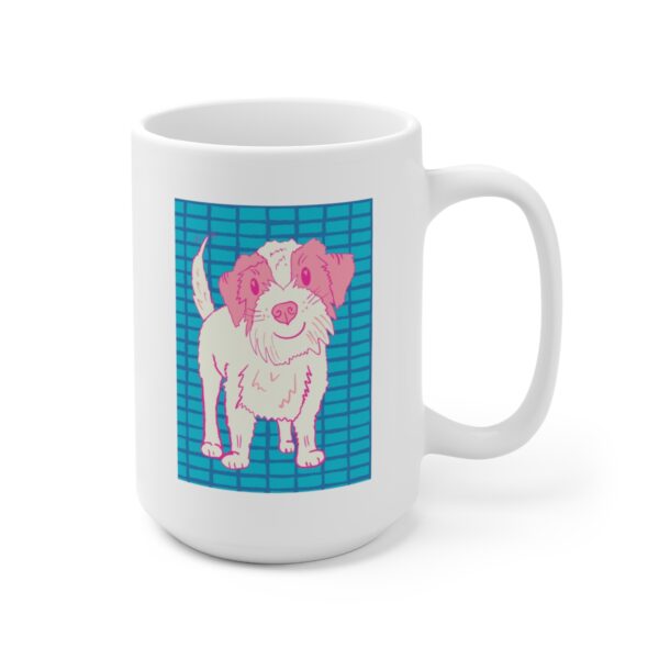 Pink Terrier - White Ceramic Mug 15oz - Image 3