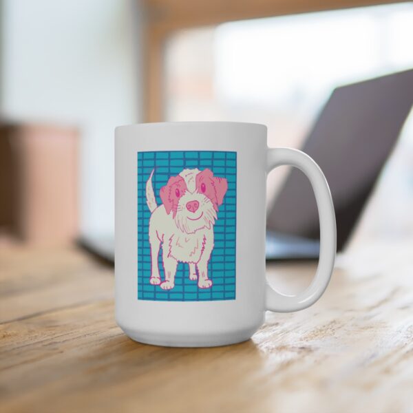 Pink Terrier - White Ceramic Mug 15oz - Image 4