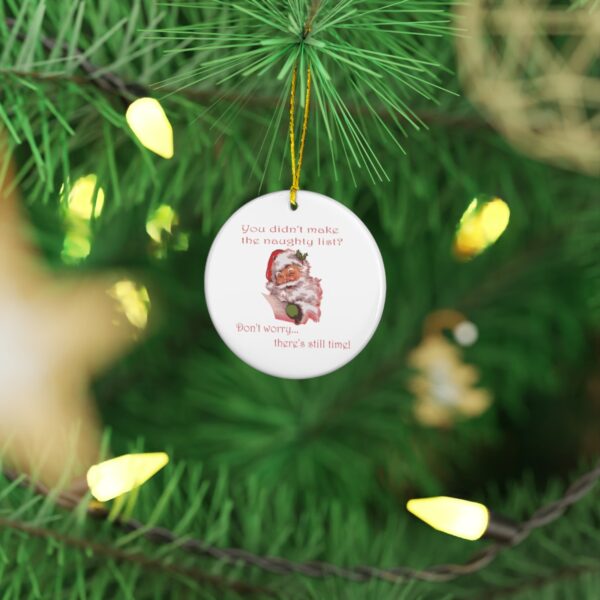 Naughty List-- Ceramic Ornament - Image 2