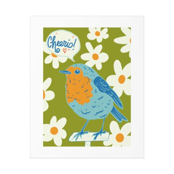 Cheerio! English Robin-- Art Print 8x10