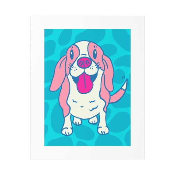 Pink Beagle-- Art Print 8x10